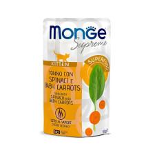 Вологий корм Monge Supreme Kitten Тунець зі шпинатом та молодою морквою, 80г х 24шт