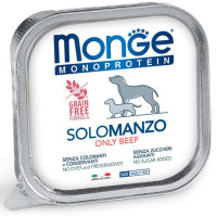 Вологий монопротеїновий корм для собак Monge (Монж) dog SOLO 100% паштет з яловичиною 150гр*24шт