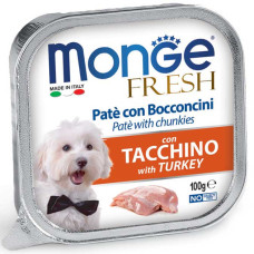 Вологий корм Monge Dog Fresh зі смаком індички, 100 г*32 шт