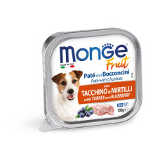 Вологий корм Monge Dog Fruit, для собак усіх порід, індичка з чорницею, 100 г*32 шт