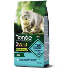 Сухий беззерновий корм для кішок Monge (Монж) cat BWild Grain free тріска 1.5 кг