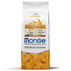 Сухий корм Monge Dog All breeds Adult Turkey & Rice - сухий корм з індичкою, рисом та картоплею 12 кг
