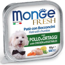 Вологий корм Monge Dog Fresh з куркою та овочами, 100 г*32 шт