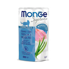 Вологий корм Monge Supreme Sterilised Тунець з кефаллю та стручковою квасолею 80г х 24шт