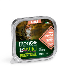 Вологий корм для кішок Monge (Монж) cat Grain free WET Adult лосось з овочами 100гр*32шт