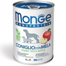 Вологий монопротеїновий корм для собак Monge (Монж) FRUIT MONOPROTEIN паштет кролик з яблуками 400 гр