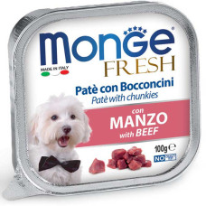 Вологий корм Monge dog Fresh з яловичиною, 100г*32шт