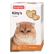 Вітамінізовані ласощі Beaphar Kitty's + Cheese - з сиром для нормалізації обміну речовин у котів 180 табл