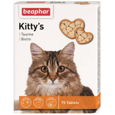 Вітамінізовані ласощі Beaphar Kitty's + Taurine + Biotine з таурином і біотином для котів, 75 табл