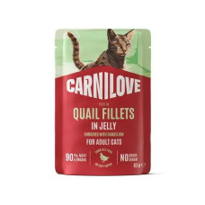 Вологий корм для котів Carnilove Adult Fillets in Jelly 85 г - перепілка та кульбаба