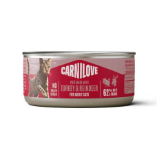 Вологий корм для котів Carnilove Adult Pate 100 г - індичка та північний олень