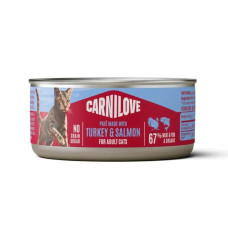 Вологий корм для котів Carnilove Adult Pate 100 г - індичка та лосось