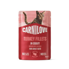 Вологий корм для котів Carnilove Adult Gravy 85 г - індичка та валеріана