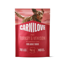 Вологий корм для собак Carnilove Adult Pate 300 г - індичка, оленина та листя полуниці