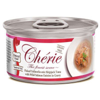 Вологий корм Cherie д/котів з ніжними шматочками тунця та лосося в соусі 80g