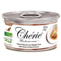 Вологий корм Cherie д/котів з ніжними шматочками тунця та курки в соусі 80g