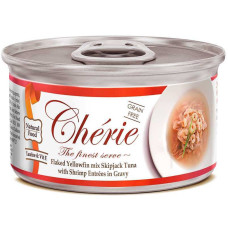 Вологий корм Cherie д/котів з ніжними шматочками тунця та креветок в соусі 80g