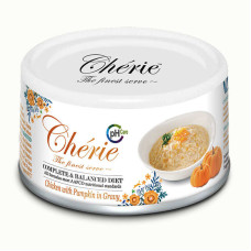 Вологий корм Cherie з куркою та гарбузом для підтримки сечовивідних шляхів у котів (шматочки в соусі) 80g