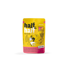 Вологий корм для котів Half&Half Adult pouch 22шт*85 г - яловичина та морква в желе