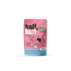 Вологий корм для кошенят Half&Half Kitten pouch 22 шт*85 г — біла риба та горох в желе