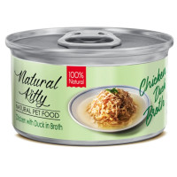 Влажный корм для котов Natural Kitty с курицей и уткой в бульоне, 80г