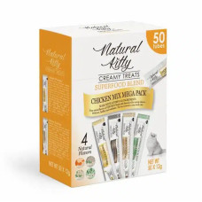 Набір крем-снеків для котів Natural Kitty Creamy Treat Mega Pack на основі курятини, 50 шт.х12 г (4 смаки)