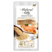 Крем-снек для котів зі смаком курки та кіноа Natural Kitty Creamy Treats Chicken with Quinoa, 4х12г