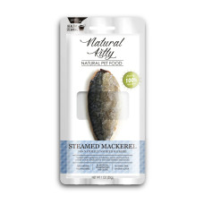 Ласощі для котів та собак Natural Kitty STEAMED MACKEREL у вигляді шматочків скумбрії приготованих на пару 30г