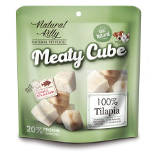 Ласощі для котів та собак Natural Kitty Meaty Cube 100% Tilapia у вигляді кубиків, тілапія 50г