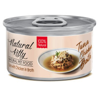 Влажный корм для котов Natural Kitty с тунцом и курицей в бульоне, 80г