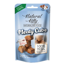 Ласощі для котів та собак Natural Kitty Meaty Cube 100%Tuna у вигляді кубиків, тунець 60г