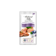 Крем-снек для котів зі смаком тунця, лосося та чорниці Natural Kitty Creamy Treats Tuna, Salmon&Blueberry, 4х12г