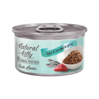 Влажный корм для котов Natural Kitty Meat Lover tuna and sardine in gravy с диким тунцом и сардиной в соусе, 70г