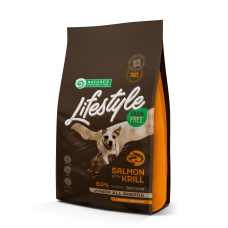 Сухий беззерновий корм Nature's Protection Lifestyle Grain Free Junior для юніорів усіх порід з лососем та крилем, 1,5 кг