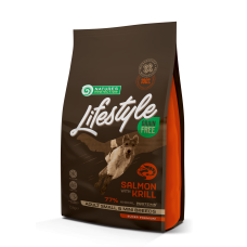 Сухий беззерновий корм Nature's Protection Lifestyle Grain Free Adult для собак малих порід з лососем та крилем, 1,5 кг