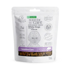 Беззернові ласощі Nature's Protection White Dogs Sensitive Care для білих цуценят з лососем 150 грам