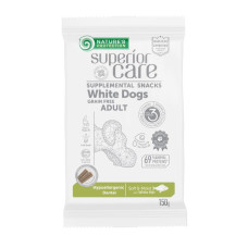 Беззернові ласощі Nature's Protection White Dogs Hypoallergenic & Dental Care для дорослих білих собак з білою рибою150 гр