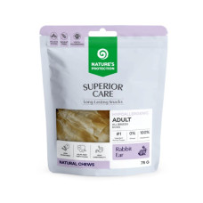 Ласощі для собак Nature's Protection Natural Rabbit Ears натуральні кролячі вушка, 75 г