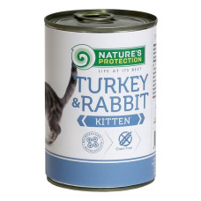 Вологий корм Nature's Protection Kitten Turkey & Rabbit для кошенят з індичкою і кроликом 400 г