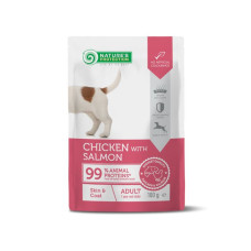 Вологий корм Nature’s Protection Adult Skin&Coat Chicken with Salmon для собак з куркою і лососем, 100 г