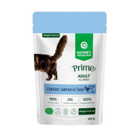 Влажный корм Nature's Protection Prime Adult Cats Weight Control для котов для контроля веса с курицей, лососем и тунцом, 85 г