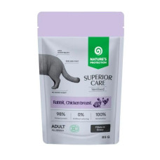 Вологий корм Nature's Protection Superior Care Sterilised Grain Free Cats для котів з кроликом, куркою і журавлиною 85 г