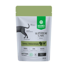 Вологий корм Nature's Protection Superior Care Kitten Grain Free для кошенят з індичкою і куркою, 85 г