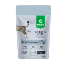 Вологий корм Nature's Protection Superior Care Weight Control Grain Free для котів для контролю ваги з оселедцем і куркою, 85 г