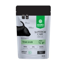 Вологий корм Nature's Protection Dark Coat Grain Free Adult Trout and Krill для чорних собак з фореллю і крилем, 85 г