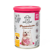 Вологий корм для котів Pet Chef з куркою 415 г