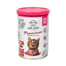 Вологий корм для котів Pet Chef з яловичиною 415 г
