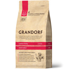 Сухий корм для дорослих котів Grandorf LAMB & TURKEY ADULT INDOOR ягня з індичкою, 2 кг 