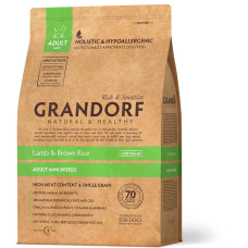 Сухий корм для дорослих собак дрібних порід Grandorf LAMB & TURKEY ADULT міні ягня з індичкою, 1 кг