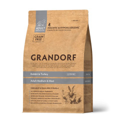 Сухий корм для дорослих собак середніх та великих порід Grandorf RABBIT & TURKEY ADULT кролик з індичкою, 1 кг